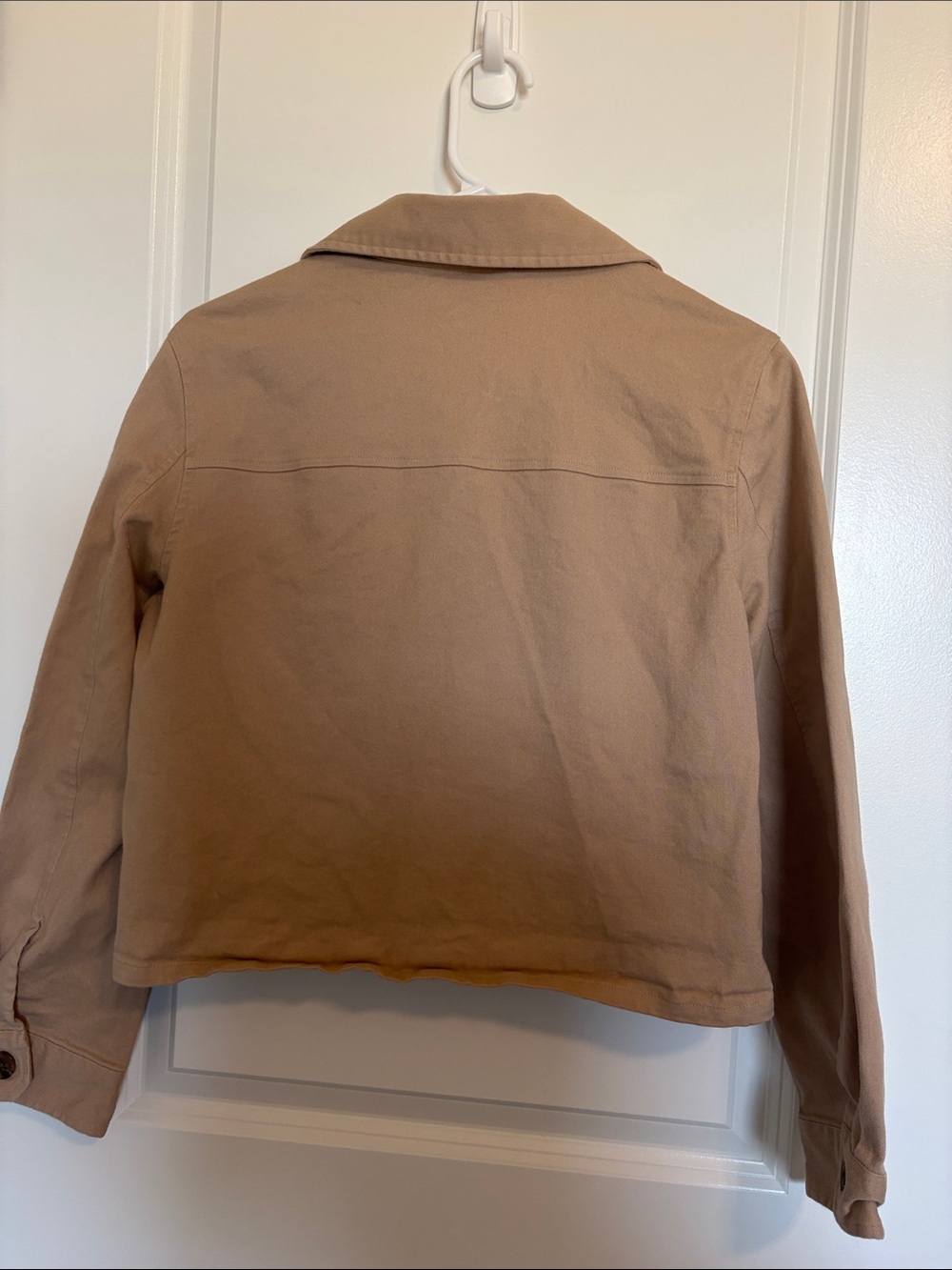 Express Tan Button-Front Utility Jean Jacket - Picture 3 of 3